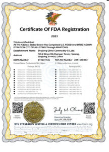 fda certificate